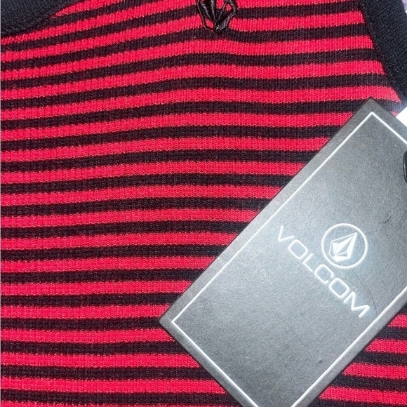 Volcom | NWT Chii Red Black Stripe Stretch Tank Top L - Picture 3 of 4